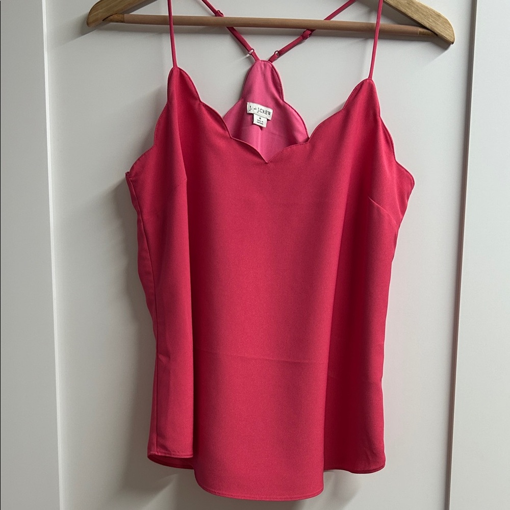 J.Crew Lined Scalloped Edge Adjustable Spaghetti Strap Cami